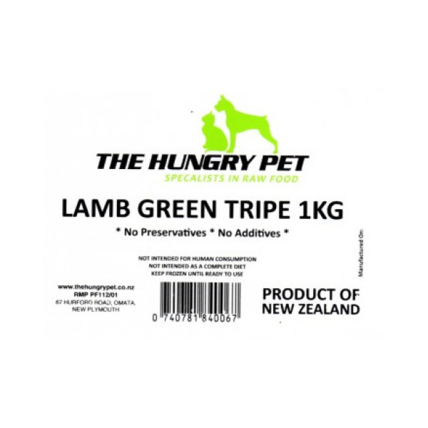 BORD (The Hungry Pet)  Chunky cut Lamb Green Tripe 天然綿羊草胃粒 (1 KG / Pack)